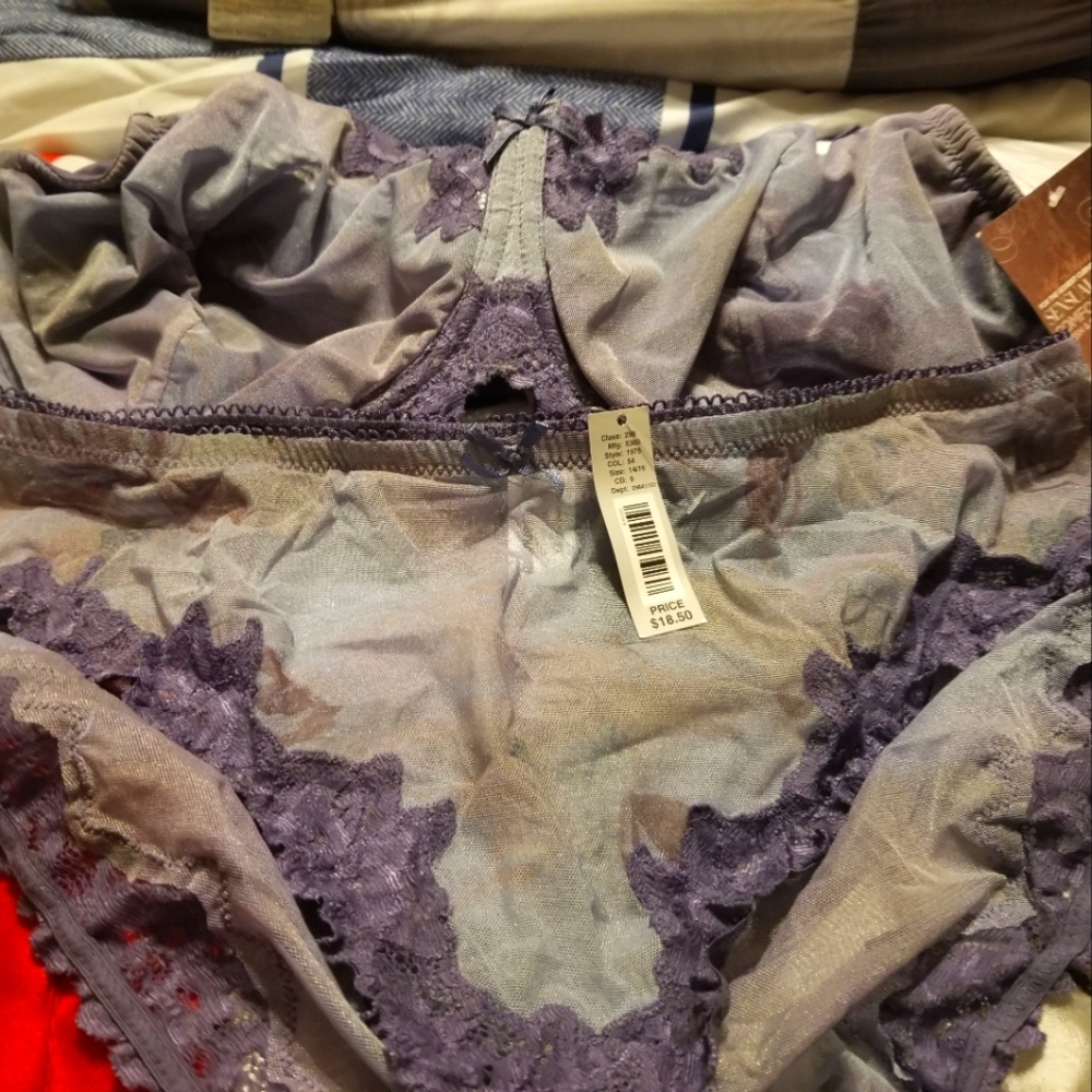 The bra and panties set purple